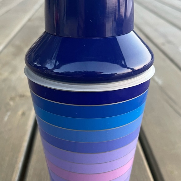 Jonathan Adler Blue and Purple Scala Stripe Cocktail Shaker Drink Mixer - Picture 4 of 12